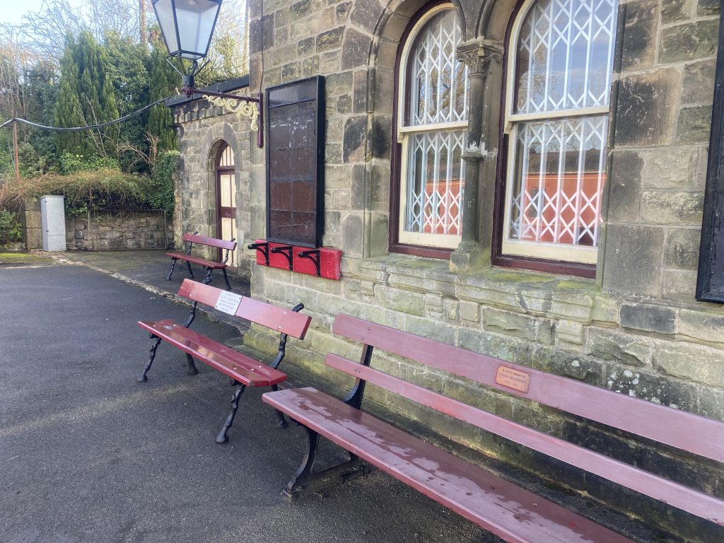 Benches at Butterley Station platform